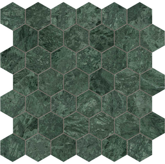 Diosa Verde 2 Hexagon Mosaic | Gramercy Kitchen and Bath