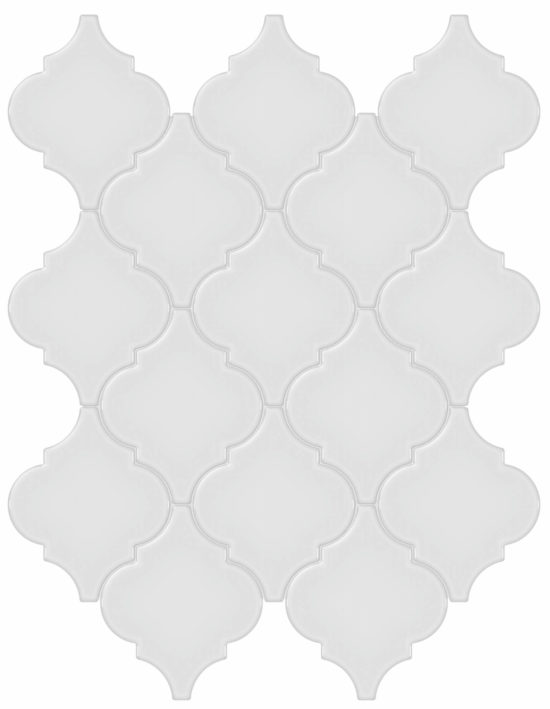 Gallery Grey Glossy Arabesque Mosaic | Gramercy Kitchen and Bath