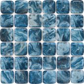 Glass Square Blue Marble Pattern Mix Mosaic | Gramercy Kitchen and Bath