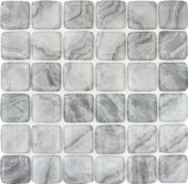 Glass Square Light Grey Marble Pattern Mix Mosaic | Gramercy Kitchen and Bath