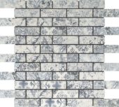 Grey Mix Pattern Deco Brick Matte Glazed Porcelain 1"x3" Mosaic | Gramercy Kitchen and Bath