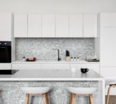 Grey Mix Pattern Deco Brick Matte Glazed Porcelain 1"x3" Mosaic | Gramercy Kitchen and Bath