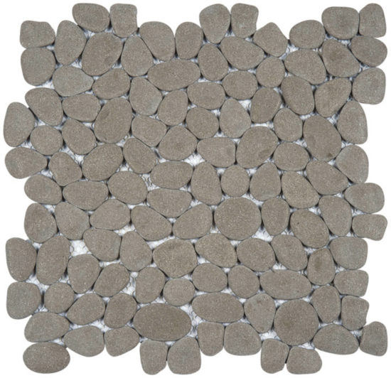 Grey Reconstituted Pebble Interlocking Mosaic | Gramercy Kitchen and Bath
