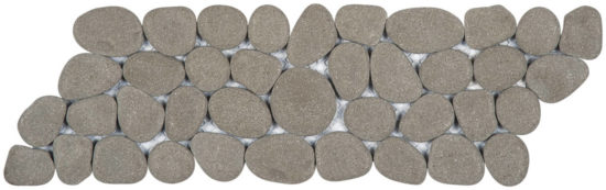 Grey Reconstituted Pebble Mosaic Interlocking Border | Gramercy Kitchen and Bath