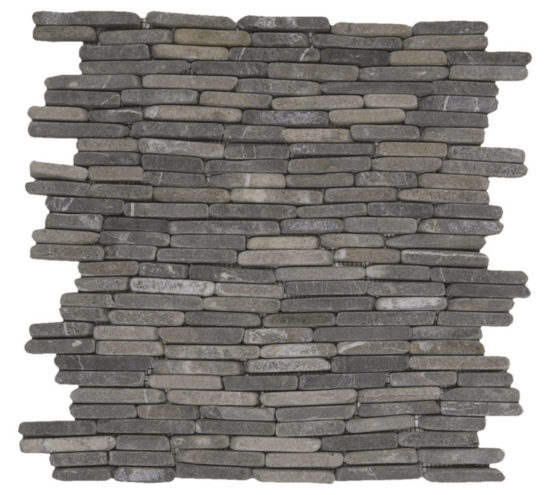 Grey Stacked Brick Marble Interlocking Mosaic | Gramercy Kitchen and Bath