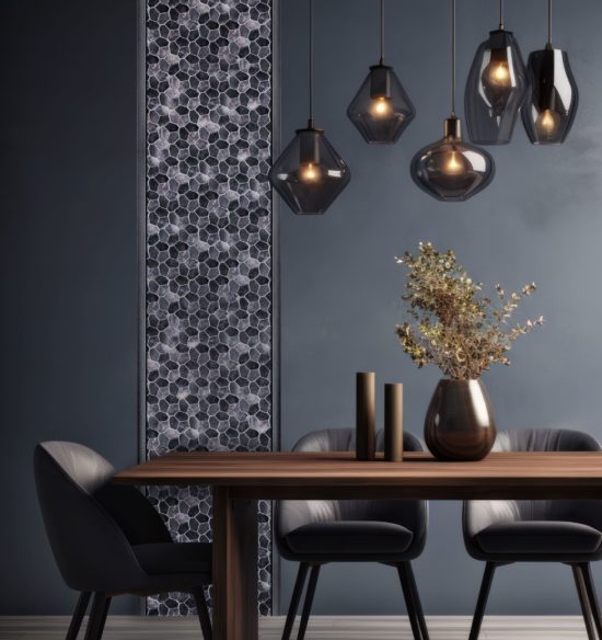 Hexagon Aluminum Mix Grey 11.4"x12.2" | Gramercy Kitchen and Bath