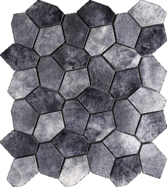 Hexagon Aluminum Mix Grey 11.4"x12.2" | Gramercy Kitchen and Bath