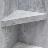 Iced Pewter Shower Bench 26x18.63x3 | Gramercy Kitchen and Bath