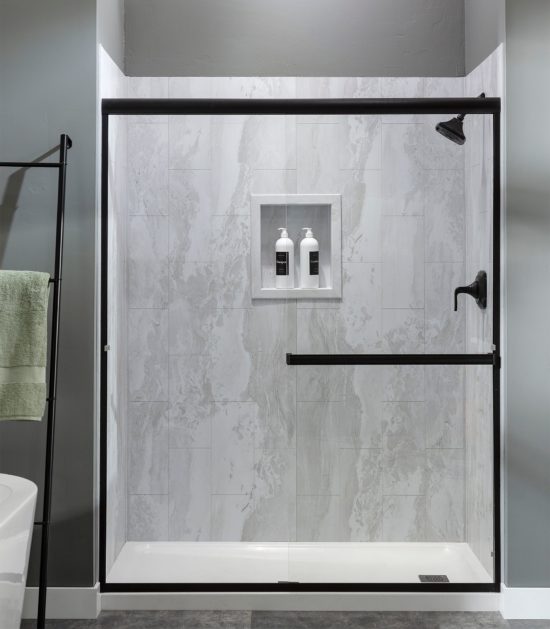Iced Pewter Shower Wall Kit 36x36x78 | Gramercy Kitchen and Bath