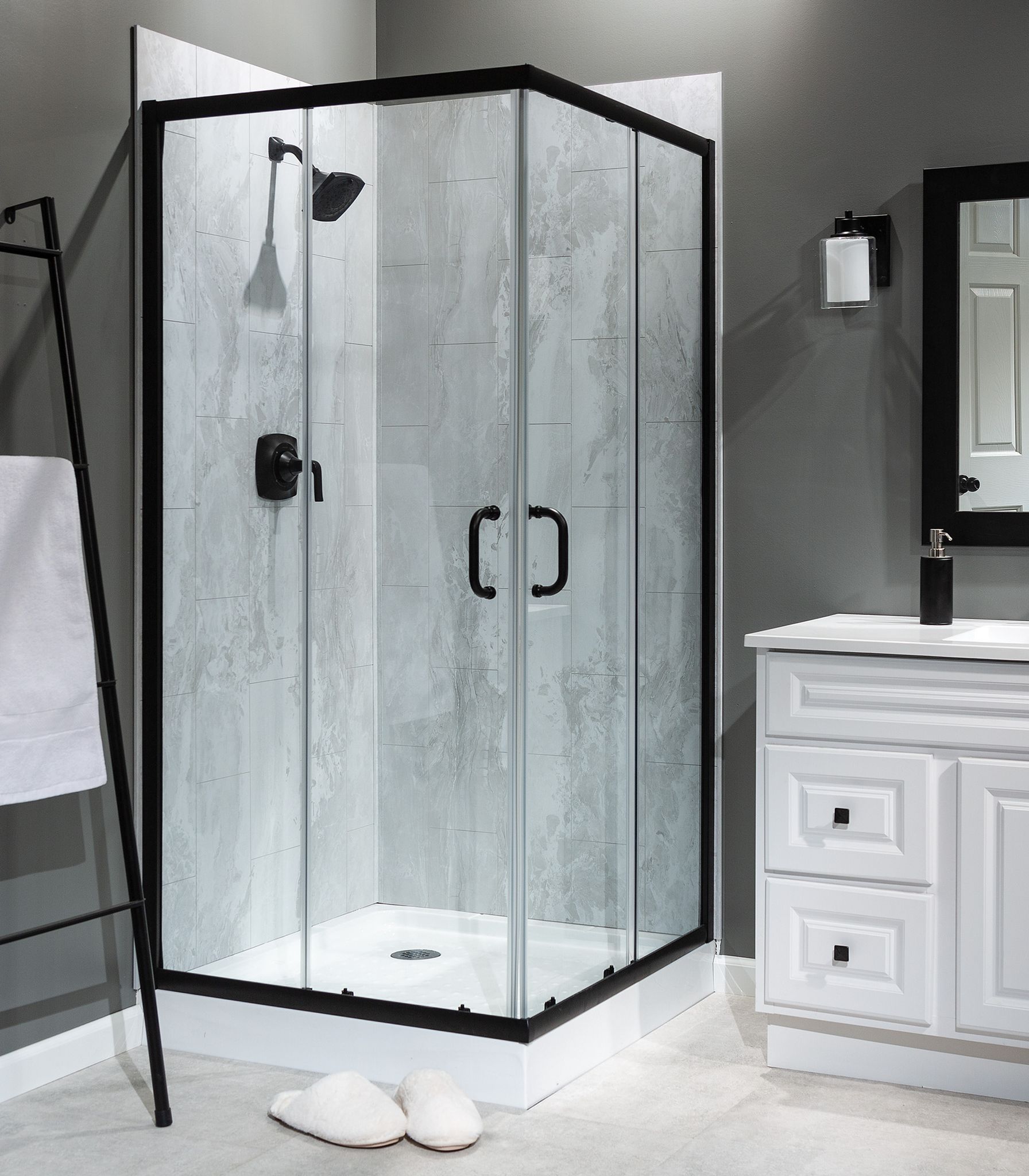 Iced Pewter Shower Wall Kit 36x60x78 | Gramercy Kitchen and Bath