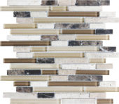 Linear Cappuccino Mosaic | Gramercy Kitchen and Bath