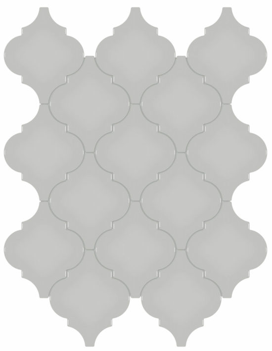 Loft Grey Glossy Arabesque Mosaic | Gramercy Kitchen and Bath