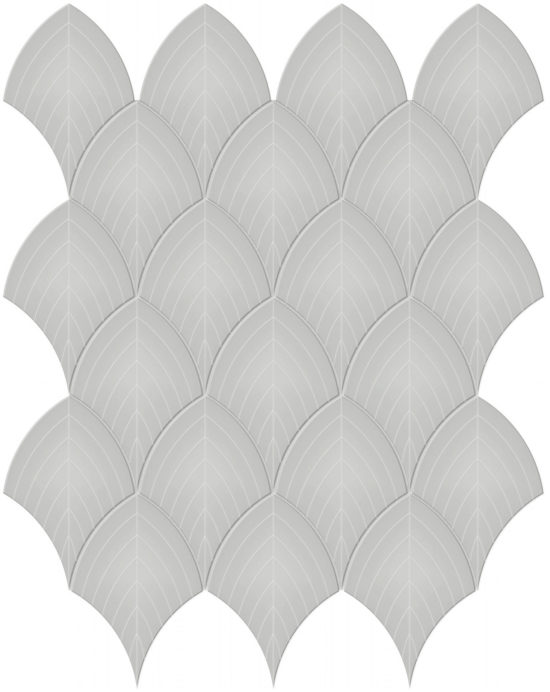 Loft Grey Glossy Scallop Mosaic | Gramercy Kitchen and Bath