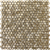 Medium Hexagon Gold Aluminum Mosaic | Gramercy Kitchen and Bath