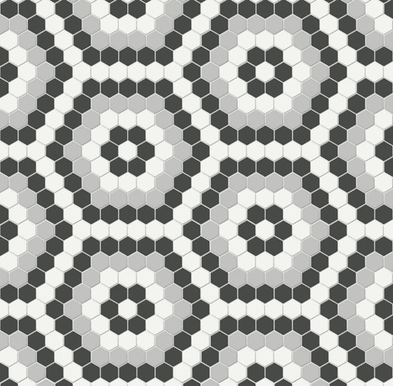 Midnight Blend Matte Hexagon Pattern Mosaic | Gramercy Kitchen and Bath