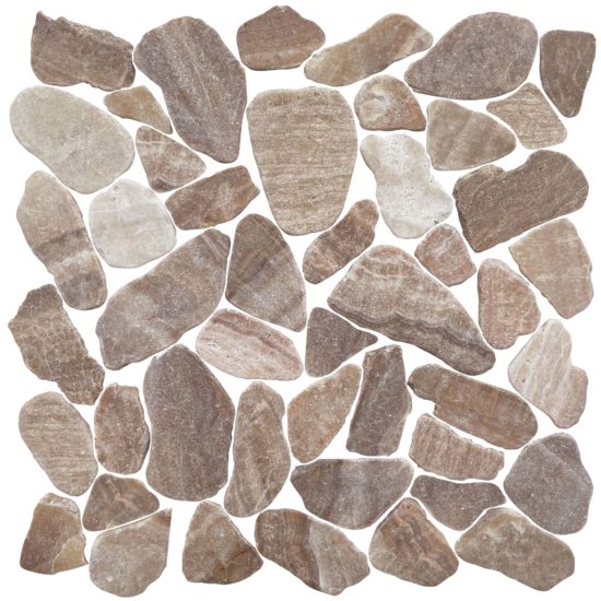 Mini Opus Matte Beige Brown Marble Stone Interlocking | Gramercy Kitchen and Bath