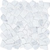 Mini Opus Matte White Grey Marble Stone Interlocking | Gramercy Kitchen and Bath