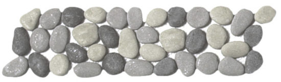 Mix Grey Reconstituted Pebble Interlocking Border | Gramercy Kitchen and Bath