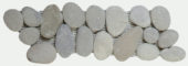 Mix Grey/Beige Rectified Matte Pebble Interlocking Border | Gramercy Kitchen and Bath