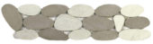 Mix White/Beige Xl Sliced Matte Pebble Interlocking Border | Gramercy Kitchen and Bath