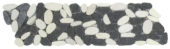 Mix White/Black Sliced Matte Pebble Interlocking Border | Gramercy Kitchen and Bath