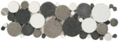 Mix White/Black/Grey Reconstituted Round Interlocking Border | Gramercy Kitchen and Bath
