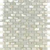 Mother Of Pearl Glass Marble White Mix Brick Mosaic | Gramercy Kitchen and Bath