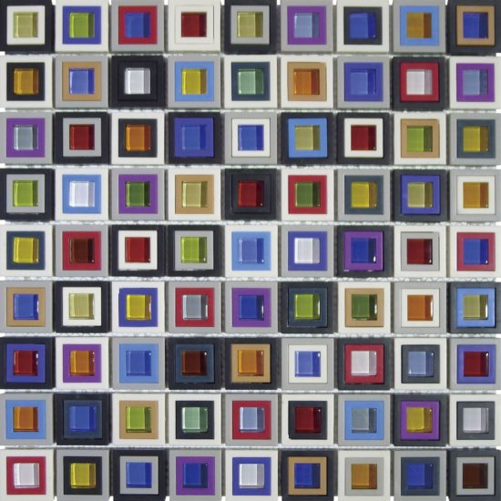 Multicolor Square Mix Glass Resin