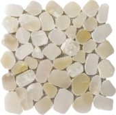 Onyx Light Beige Pebble Mosaic 12"x12" | Gramercy Kitchen and Bath