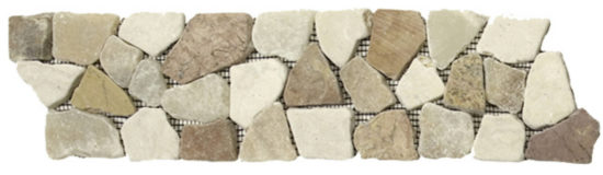 Onyx White/Red Opus Mosaic Interlocking Border | Gramercy Kitchen and Bath