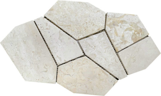 Opus White Marble Meshed Mounted Mosaic | Gramercy Kitchen and Bath