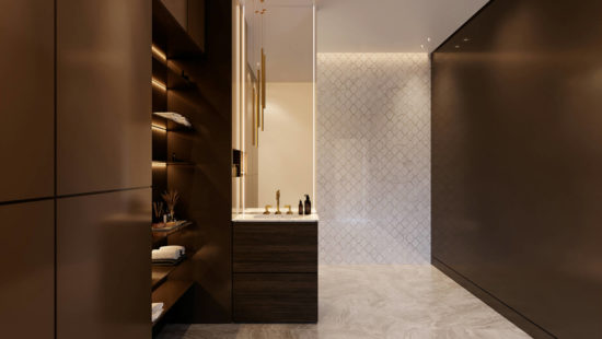 Polished Infatuation Arabesque Mosaic | Gramercy Kitchen and Bath