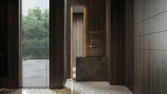 Roma Argento Honed Picco Mosaic | Gramercy Kitchen and Bath