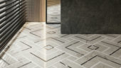 Roma Argento Honed Picco Mosaic | Gramercy Kitchen and Bath