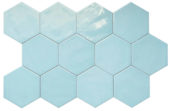 Ronda 5.5X6.3” Blue Hexagon | Gramercy Kitchen and Bath