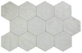 Ronda 5.5X6.3” Pearl Hexagon | Gramercy Kitchen and Bath