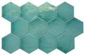 Ronda 5.5X6.3” Teal Hexagon | Gramercy Kitchen and Bath
