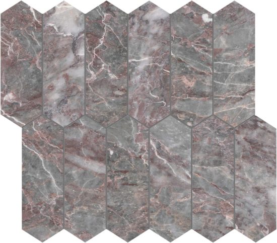 Sereno Burgundy 2×6 Picket Mosaic