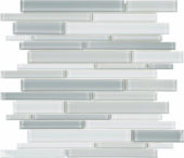Shades Of Grey Blend Random Strip Mosaic | Gramercy Kitchen and Bath