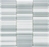 Shades Of Grey Blend Stacked Mosaic | Gramercy Kitchen and Bath