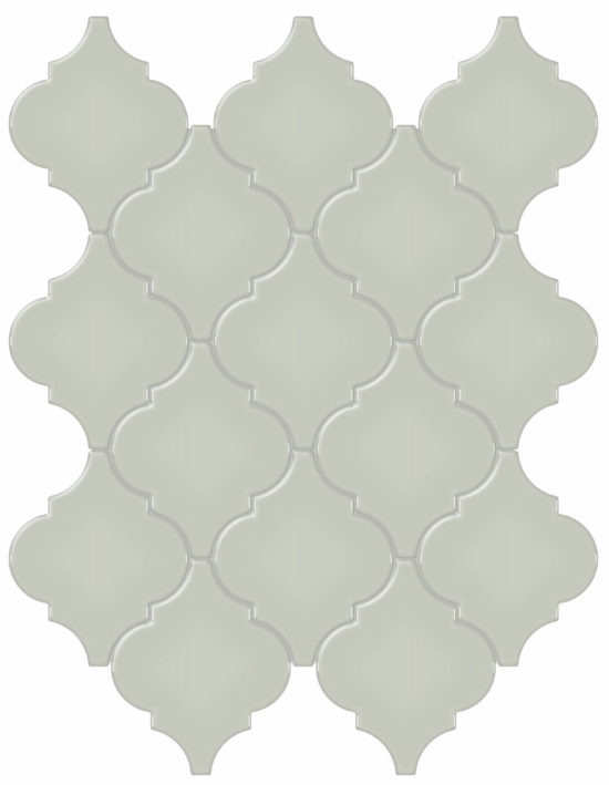 Soft Sage Glossy Arabesque Mosaic | Gramercy Kitchen and Bath