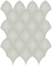 Soft Sage Glossy Scallop Mosaic | Gramercy Kitchen and Bath