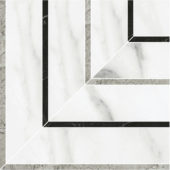 Statuario Venezia Honed Picco Mosaic | Gramercy Kitchen and Bath