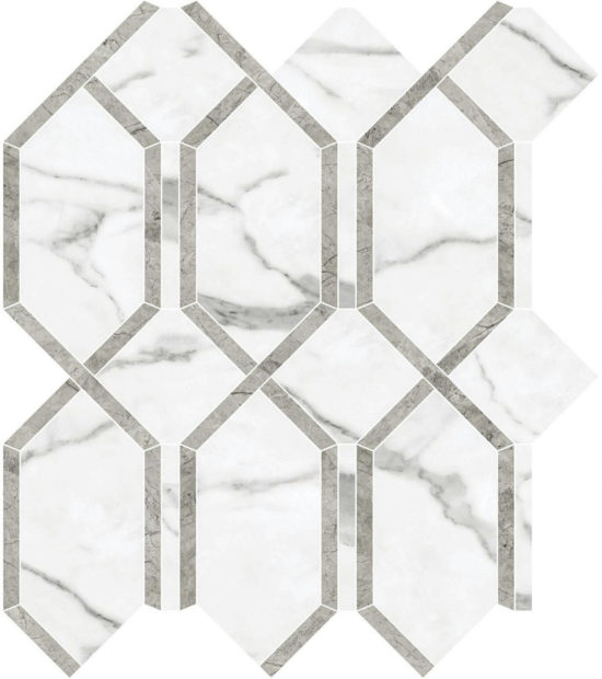 Statuario Venezia Polished Modella Mosaic | Gramercy Kitchen and Bath