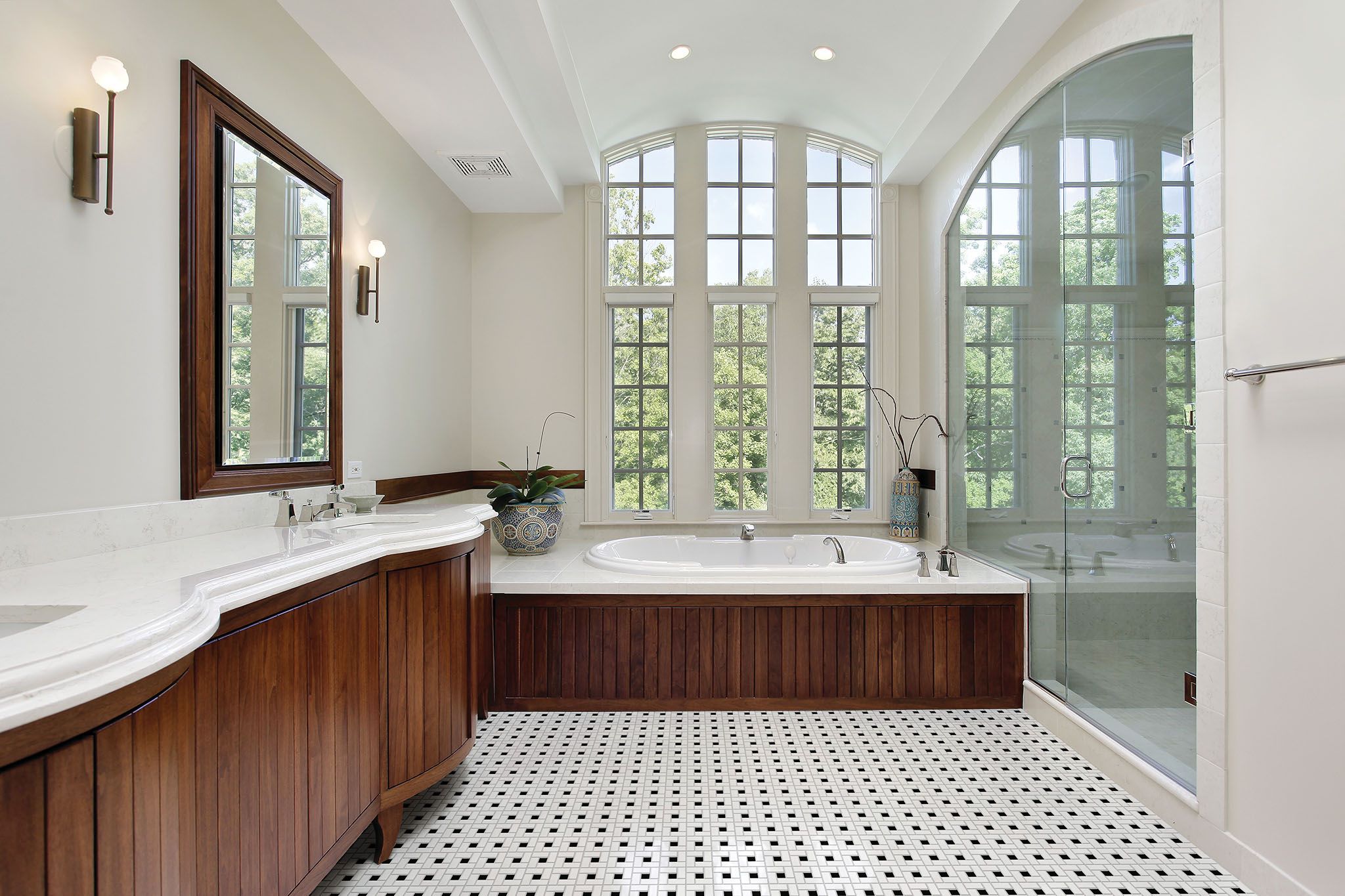 Traditions White W/Retro Black Matte Basketweave Mosaic | Gramercy Kitchen and Bath