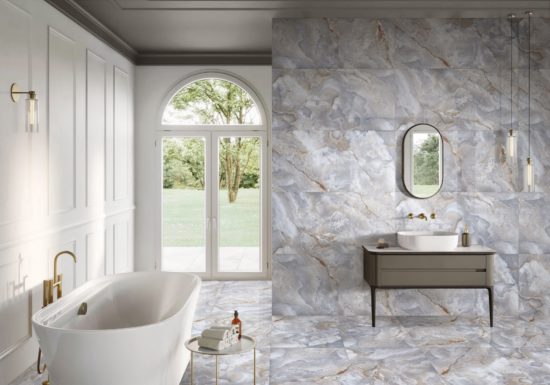 Treasure Blue Dream Onyx 12x24 Polished | Gramercy Kitchen and Bath