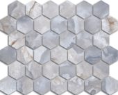 Treasure Blue Dream Onyx 2x2 Polished Hexagon Mosaic | Gramercy Kitchen and Bath