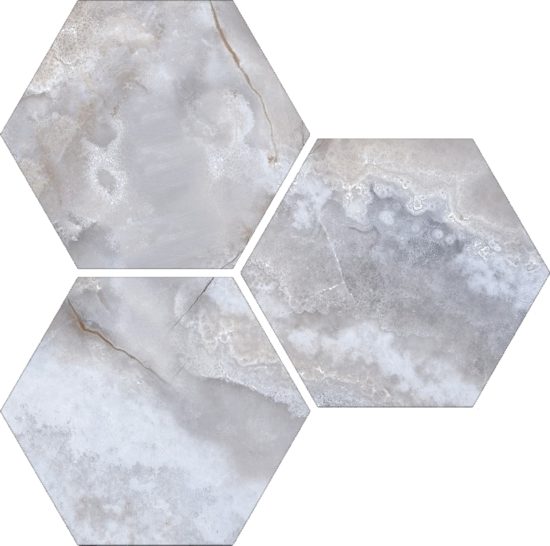 Treasure Blue Dream Onyx 6" Carved Hexagon | Gramercy Kitchen and Bath