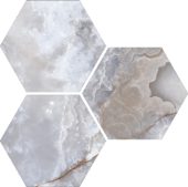 Treasure Blue Dream Onyx 6" Carved Hexagon | Gramercy Kitchen and Bath