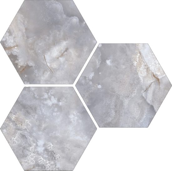 Treasure Blue Dream Onyx 6" Carved Hexagon | Gramercy Kitchen and Bath